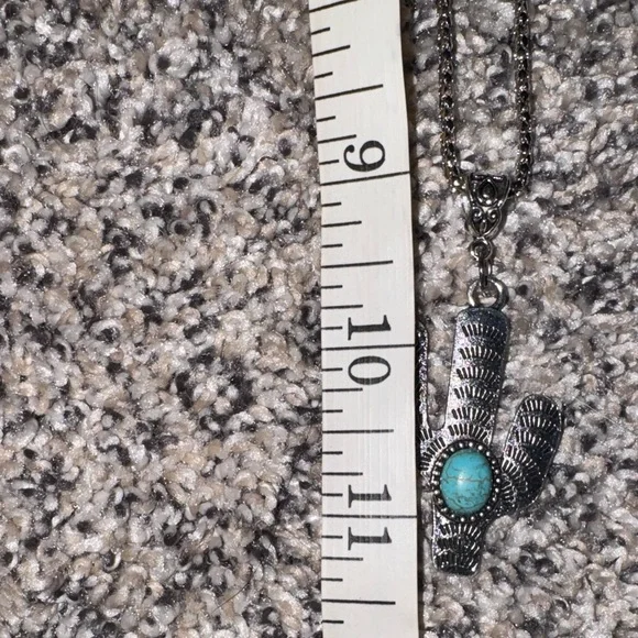 Silver and Turquoise Cactus Jewelry Set - Picture 5 of 5